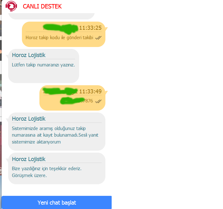 Horoz Lojistik Canlı Destek