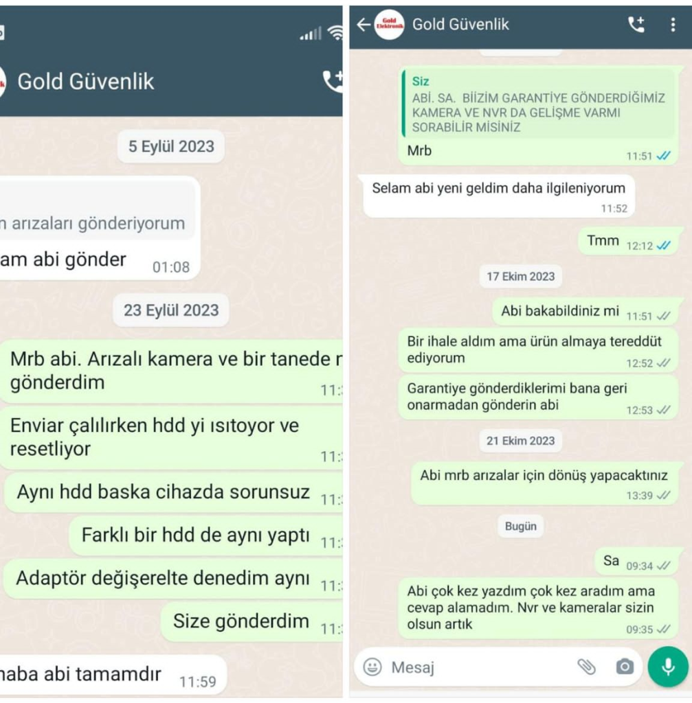 Gold Elektronik Güvenlik Şikayet Dikkat